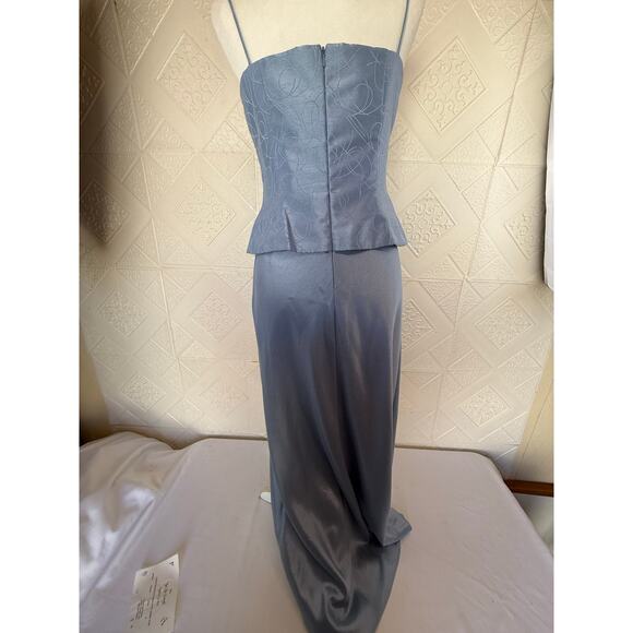 CACHET Formal Dress Size 6 light blue speghetti straps beads on top Lined - Picture 7 of 14